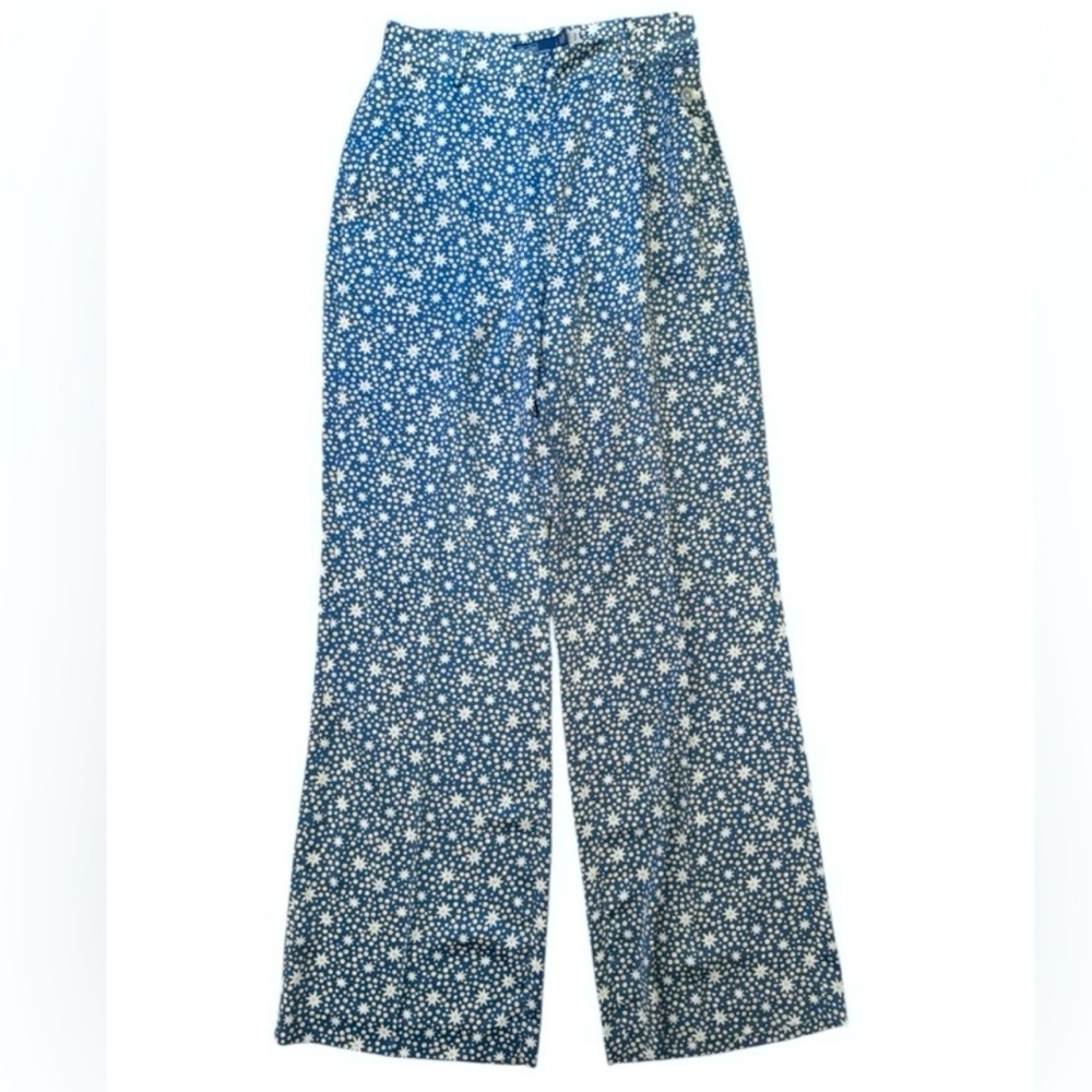 Polo Ralph Lauren Starburst-Motif Satin Wide-Leg Pant Size 2 Excellent Condition - Picture 3 of 9